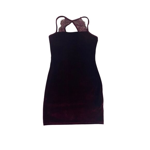 Lulu's Women's Deep Red Velvet Cocktail Dress - Medium - Picture 1 of 12